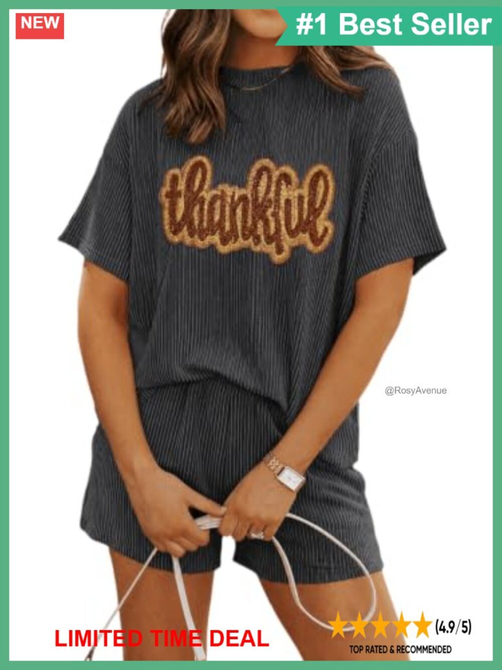 Womens Thanksgiving Pajama Set Short Sleeve Top Shorts Lounge Set